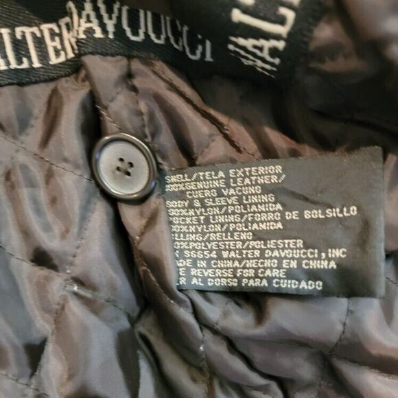 Walter Davoucci Double Breasted Blazer men's Leather Coat SzLarge - Picture 12 of 12